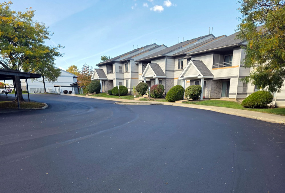 Finished commercial paving project by R&R Asphalt